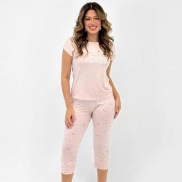 Imagem de Pijama Malwee Manga Curta com Corsário Feminino-Feminino