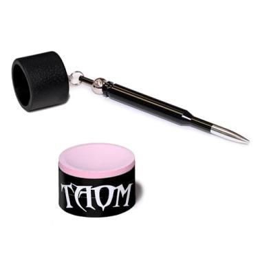 Imagem de Taom Pyro Bilhar Taça Premium Giz - Rosa - com suporte de giz de bala