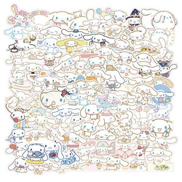 Imagem de 100 peças de adesivos kawaii cinnamoroll para crianças, adesivos de vinil à prova d'água com desenho fofo para adultos, adolescentes, meninas, estudantes, garrafa de água, laptop, computador, guitarra