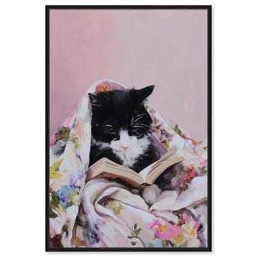 Imagem de Cat Nap Chapter V Impressão em tela Pet Wall Decor por Art Remedy, moldura preta, 50 x 76 cm