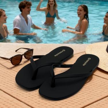 Imagem de Chinelo feminino, bico quadrado, espuma viscoelástica suporte de arco sandálias de verão para mulheres, tendência de couro vegano, leve, macio, confortável, nuvem, chinelos femininos essenciais de