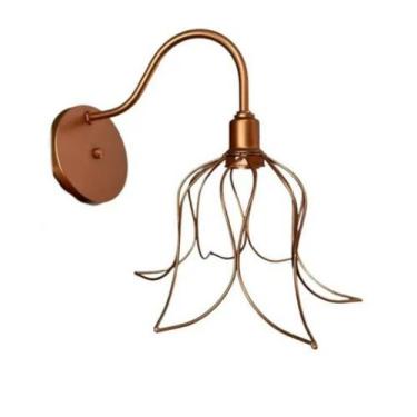 Imagem de Arandela De Parede Pendente Luminária Aramado Tulipa Rose Gold - gbhom