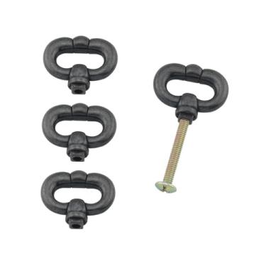 Imagem de JianLing Puxadores de porta de gaveta estilo retrô 4 peças puxadores de ferragens de armário de móveis 1314 preto café antigo com parafusos de 31 mm para armários cômoda