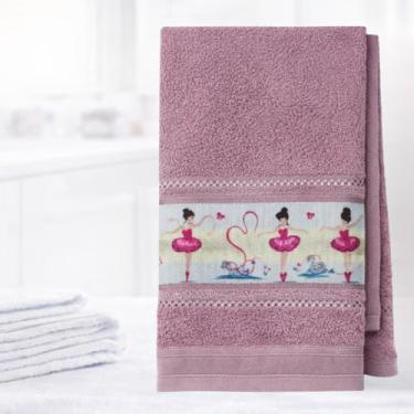 Imagem de Toalha de Banho Infantil Felpuda Para Criança Com Faixa Decorada (Menina Cetim Bailarina)