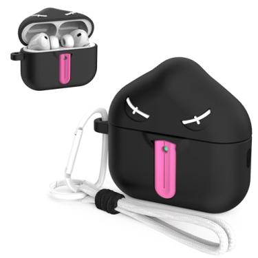 Imagem de OAJ Capa divertida para AirPods com cordão e mosquetão, design legal de personagem 3D, capa protetora à prova de choque para AirPods Pro 3 (espiar)