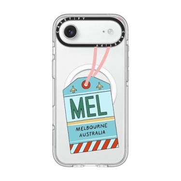 Imagem de CASETiFY Capa transparente para iPhone Air [não amarela/Magsafe/2 m. Proteção contra quedas de grau militar 3X] - Etiqueta de viagem Melbourne - Transparente