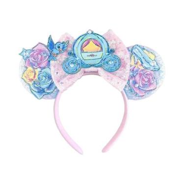 Imagem de Tiara De Mickey Mouse Para Mulheres Com Laço Do Castelo Da Cinderela P