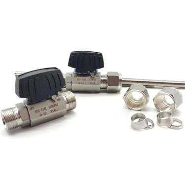 Imagem de Válvula de esfera dupla de aço inoxidável 6 mm 8 mm 10 mm 12 mm 14 mm 16 mm 1/10.2 cm 3/20.3 cm 3/4 '' 1/5.1 cm (14 mm)