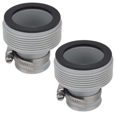 Imagem de 2 peças de conector adaptador de mangueira de piscina tipo B de 3,1 a 3,8 cm, acessórios de mangueira selados de borracha com aro de ajuste de metal para bombas de filtro, sistemas de água salgada e