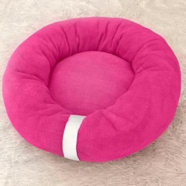 Imagem de Cama Pet Redonda 50cm Soft Fleece – Cama para Cachorro e Gato Pequeno | Ninho Macio e Impermeável(Pink)