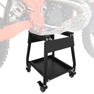 Imagem de Silutrcn Suporte de bicicleta suja com rodas, suporte destacável para painel de elevação de motocicleta, antiderrapante, manutenção universal para a maioria das motocicletas Dirt Pit Bike Motocross