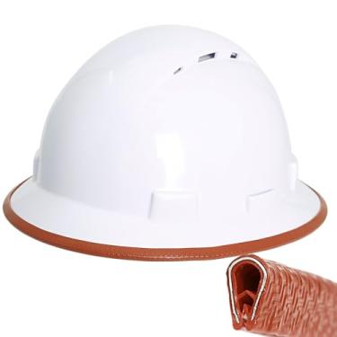Imagem de Aolamegs Protetor de aba de capacete rígido com núcleo de aço - acessórios universais para capacetes de construção de fibra de carbono e fibra de vidro, faixa marrom de 93 cm
