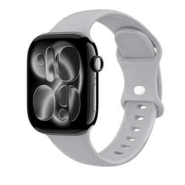 Imagem de STG Sport Pulseiras de silicone compatíveis com Apple Watch Ultra 3/2/1 de 49 mm, séries 11/10 46/42 mm, 9/8/7 45/41 mm, SE 6/5/4 44/40 mm, 3/2/1 42/38 mm P/M M/G para mulheres e homens