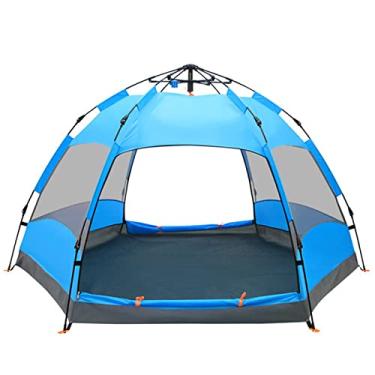 Imagem de Barraca de acampamento ao ar livre, totalmente automática, abertura rápida, livre para construir, barraca de campismo, multicamadas, espessamento, impermeável, espaçosa, grande espaço, leve e portátil