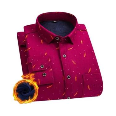 Imagem de Camisa Masculina plus Size De Manga Longa Quente E Grossa 7XL 8XL, Fle