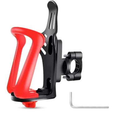 Imagem de Suporte universal para garrafa de bicicleta, ajustável para pneus com suporte giratório 360 ° para pneus de 55-75 mm, para MTB, bicicleta de estrada, bicicleta elétrica, motocicleta (Vermelho)