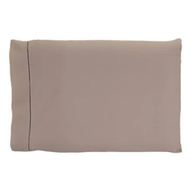 Imagem de 2 Fronhas King 50x90 100% Algodão 200 Fios Ponto Palito Caqui