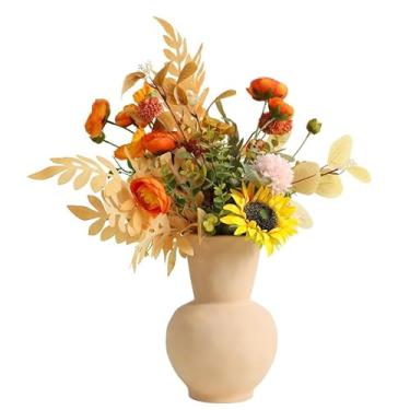 Imagem de Vaso de cerâmica de argila decoração sala de estar armário de vinho armário de TV moderno arranjo de flores secas vasos de flores