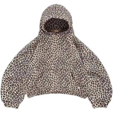 Imagem de Moletom Feminino Com Estampa De Leopardo Oversized Hoo Y2k Graphic Hoo 2000s Streetwear Vintage Fashion Leopard Print Hoo Hipster Chain Pullover, Hooded, S