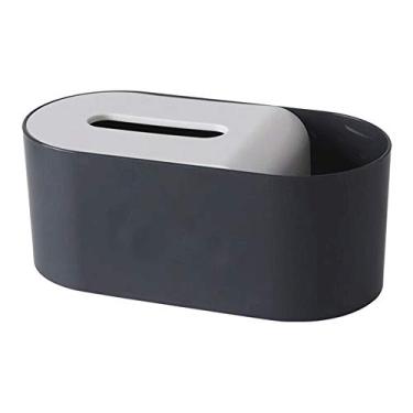 Imagem de Capa de caixa de lenços criativos caixas de papel para guardanapo organizador de mesa de carro doméstico suporte de controle remoto caixa de armazenamento de cosméticos de maquiagem (cor: preto)