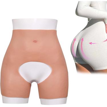Imagem de Silicone Calcinha Nádega Butt Shaper Controle Shorts Fake Butt Calças Hip Enhancer Para Drag Queen Cosplay, Color1, Open crotch3.5