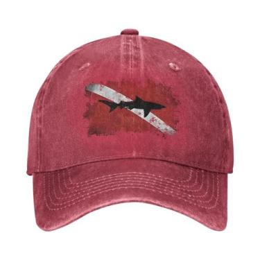 Imagem de Boné De Beisebol Unissex Vintage Com Estampa De Bandeira De Mergulho D