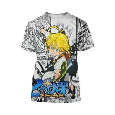 Imagem de Camiseta De Verão Com Personagem De Anime Impressa Em 3D Design Criati
