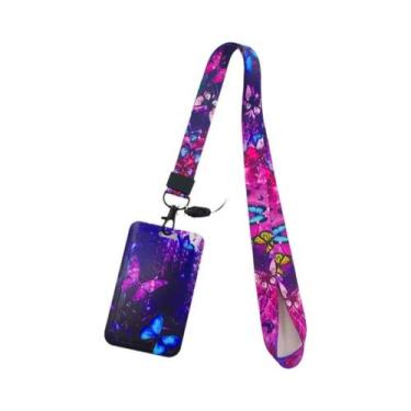 Imagem de Porta-Crachás Borboleta Para Meninas E Mulheres, Cordão De Pescoço Par