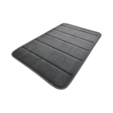 Imagem de Tapete De Banho Em Veludo Coral Com Padrão Geométrico, Antiderrapante,