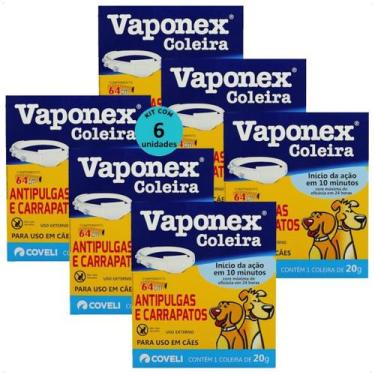 Imagem de Coleira antipulgas e carrapatos vaponex coveli 64cm 20g para cães kit 