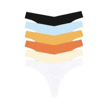 Imagem de Calcinhas Ultra Finas Sem Costura Para Mulheres, 6PCS, G-String Com Ci