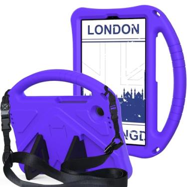 Imagem de QYiiD Capa infantil para Galaxy Tab A11 Plus 2025 e A9 Plus 2023 28 cm, capa protetora de EVA infantil à prova de choque com alça de suporte, alça de ombro, suporte para A11 Plus/A9 Plus, roxo