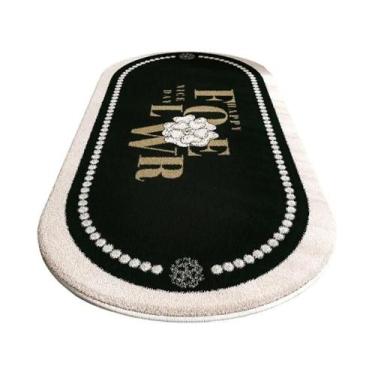 Imagem de Tapete Oval Antiderrapante Imitando Cashmere Com Fragrância Francesa P