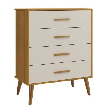 Imagem de Cômoda Gaveteira Retrô Isis Areia Fosco Com Savana Fosco - Moveisaqui