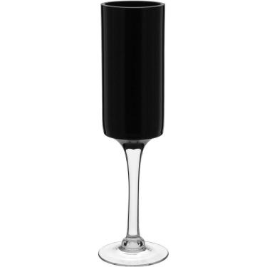 Imagem de Vaso Decorativo Enfeite Casa Vidro 41x10x10cm Preto