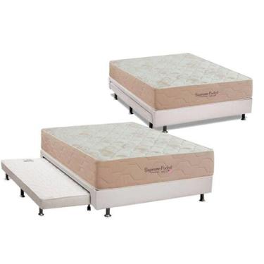 Imagem de Cama Box c/ Aux Casal + Colchão Molas Inovaflex Supreme