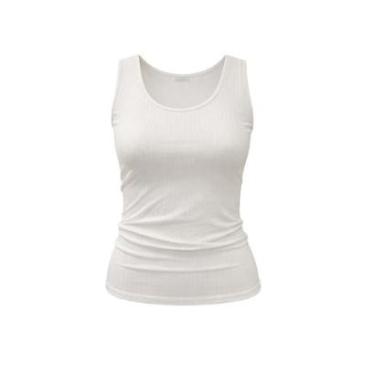 Imagem de Regata Plus Size Básica Feminina Lunender Mais Mulher 00234 Offwhite-Feminino