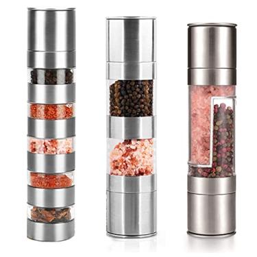 Imagem de EWUROI Moedor de pimenta multicamadas, moedor de sal e pimenta de aço inoxidável, ferramentas manuais para churrasco, utensílios de cozinha