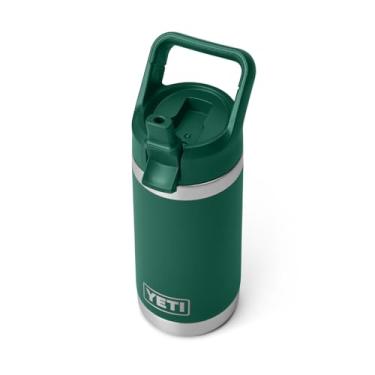 Imagem de YETI Rambler Jr. Garrafa infantil de 350 ml, com tampa de palha, verde floresta preta