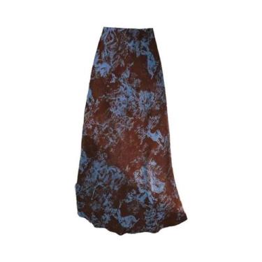 Imagem de Saias Femininas Vintage Com Estampa Floral, Cintura Alta, Estilo A-Lin