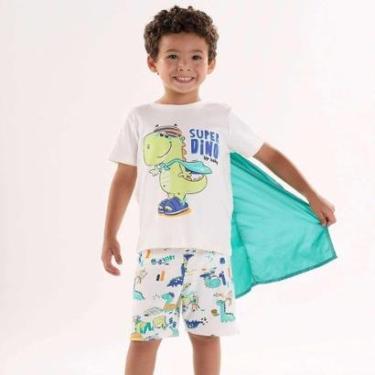 Imagem de Pijama Curto Infantil Menino Suedine Dinossauro Up Baby-Masculino