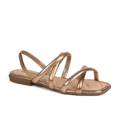 Imagem de Sandália Mississipi Rasteira Metalizada Feminina MF221-Feminino