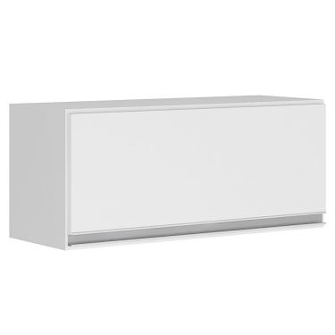 Imagem de Armário Aéreo Multiuso Geladeira Lux 80cm 100% MDF 01 Porta Basculante Branco TX Fosco - Desk Design