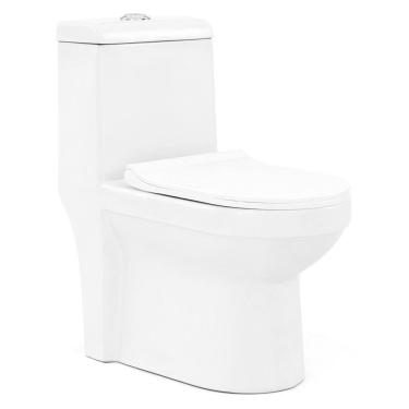 Imagem de Kit Vaso Sanitário Monobloco e Acessórios Modaza Acqua, 3 e 6 Litros, Branco