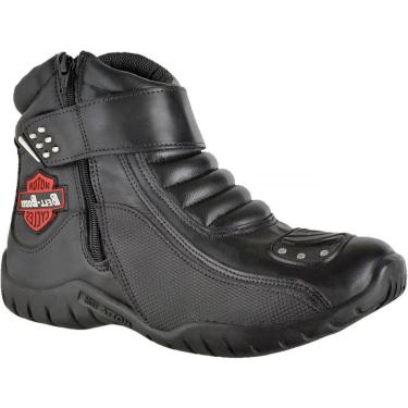 Imagem de Bota Motociclista Masculina Couro Cano Baixo Palmilha Macia-Masculino