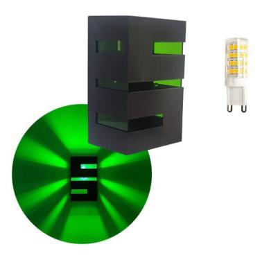 Imagem de Luminária De Parede Led Tdecor Verde Branco Quente 3000k 5w 127/220v