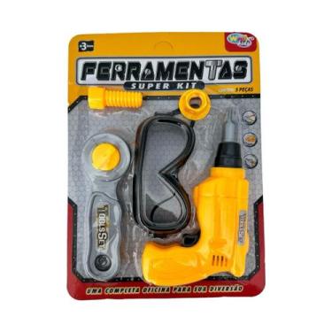 Imagem de Kit de Ferramentas com Furadeira Brinquedo Infantil 5 Peças - Wellkids