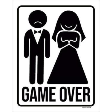 Imagem de Kit 10 Placas Sinalização - Game Over Casamento - Sinalizo