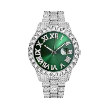 Imagem de Relógio Masculino De Luxo Com Diamantes Iced Out, À Prova d'Água, Esti