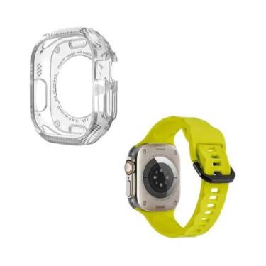 Imagem de Capa E Pulseira De Silicone TPU De 45mm 44mm 41mm Para Apple Watch Ser